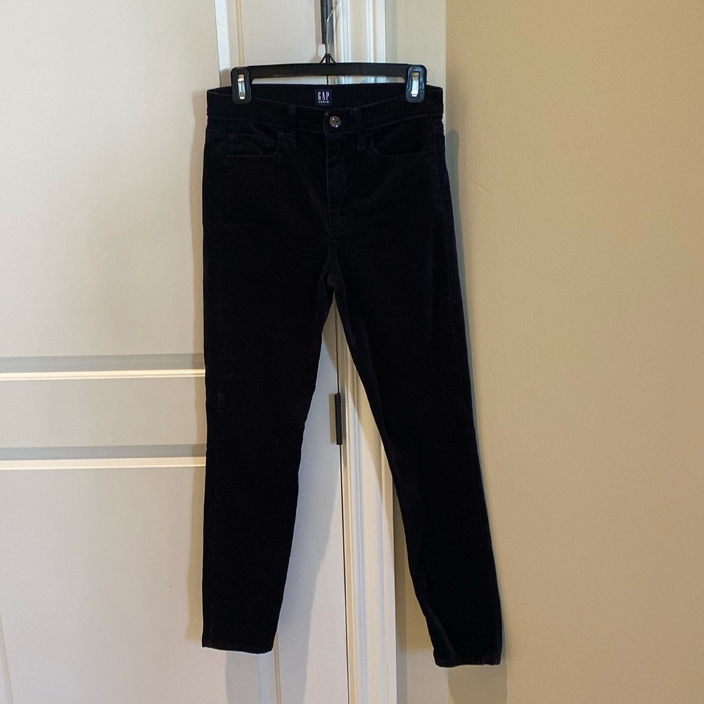 GAP black velvet true skinny jeans size 28